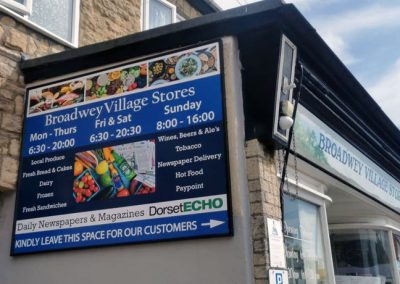 Broadwey Village Stores sign & marketing materials